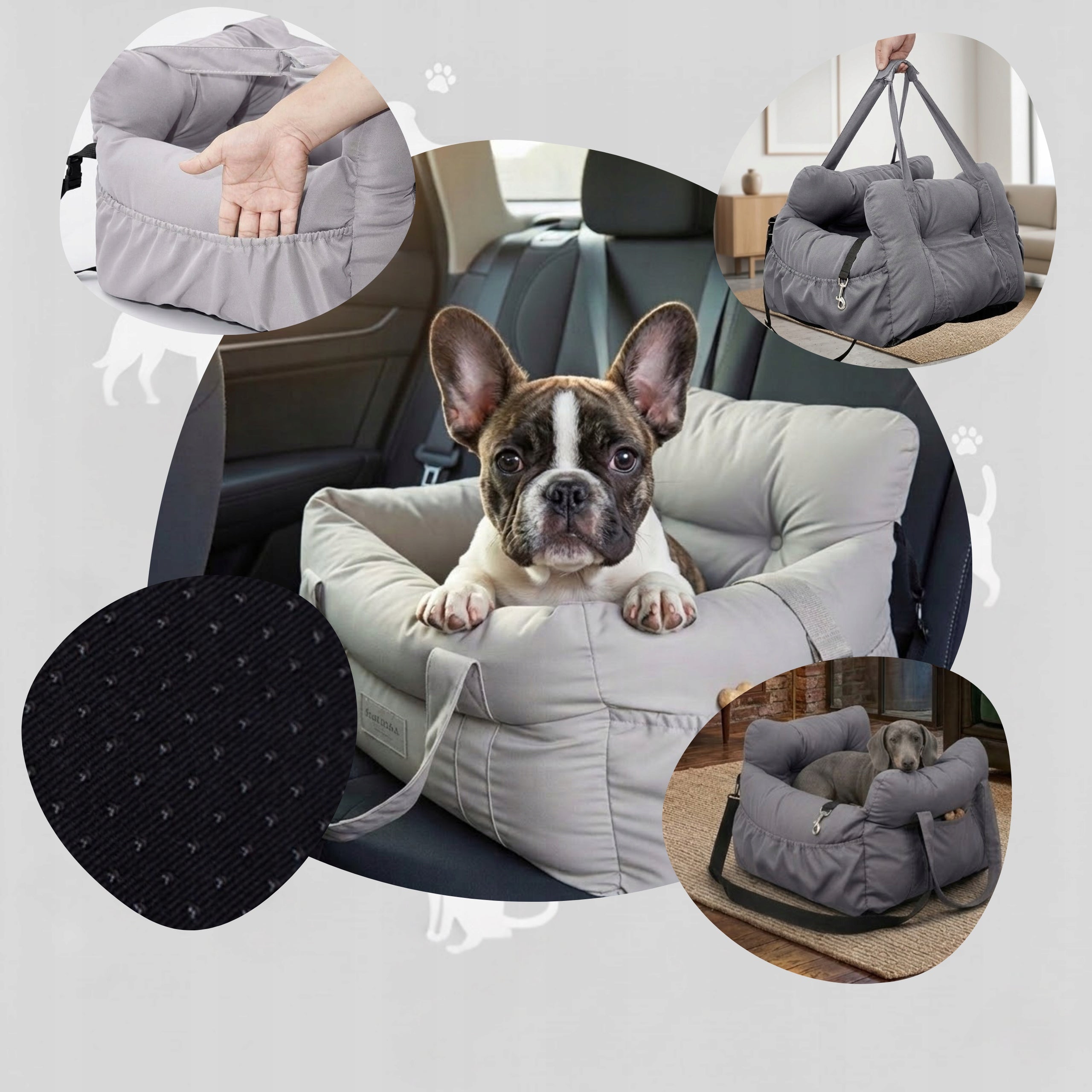 Dog Transporter For Car Seat Bag 2in1 For Cat Premium 50x50cm Brand DAZAPETS