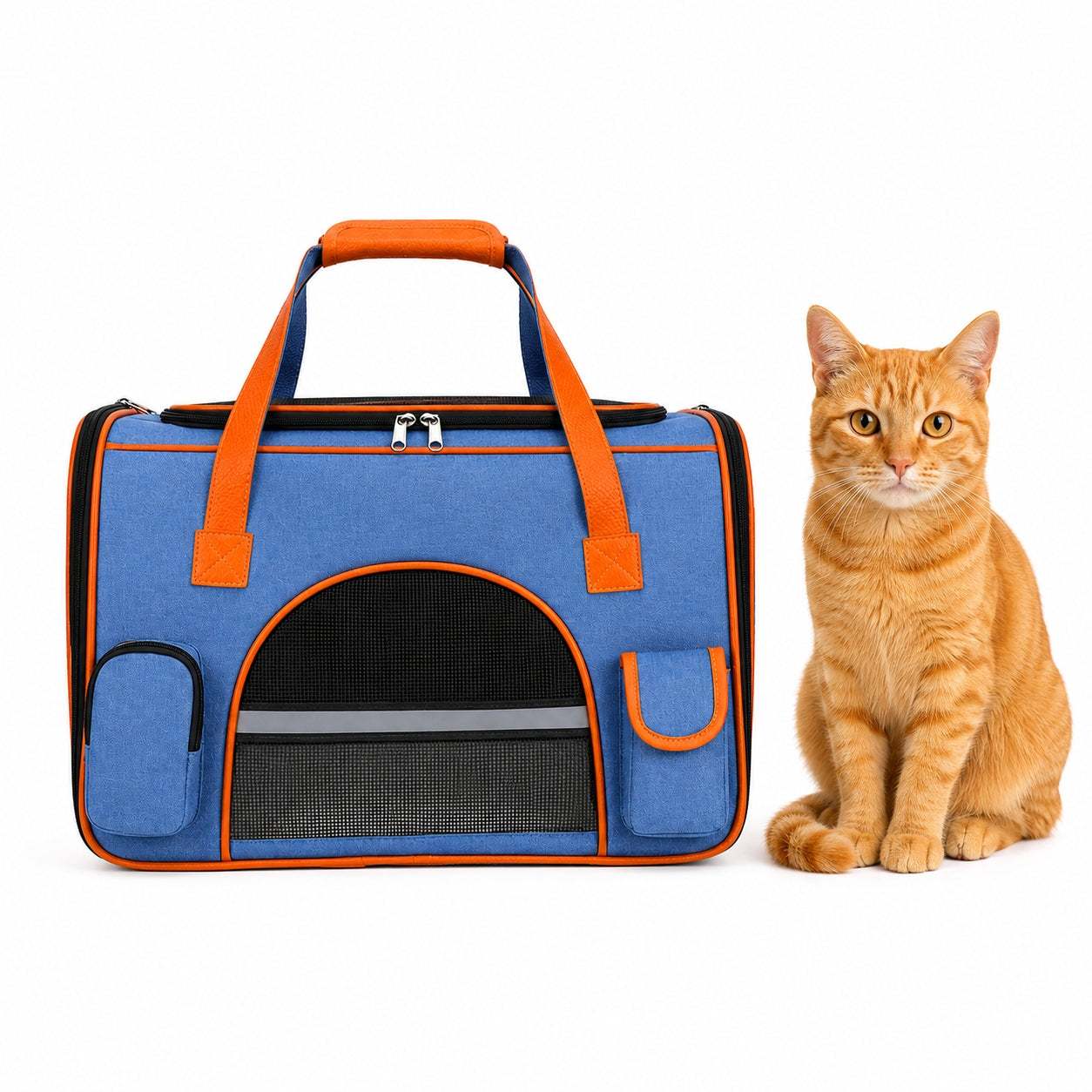 Dog Transporter for Car Blue Large 50x30x30cm Car Bag