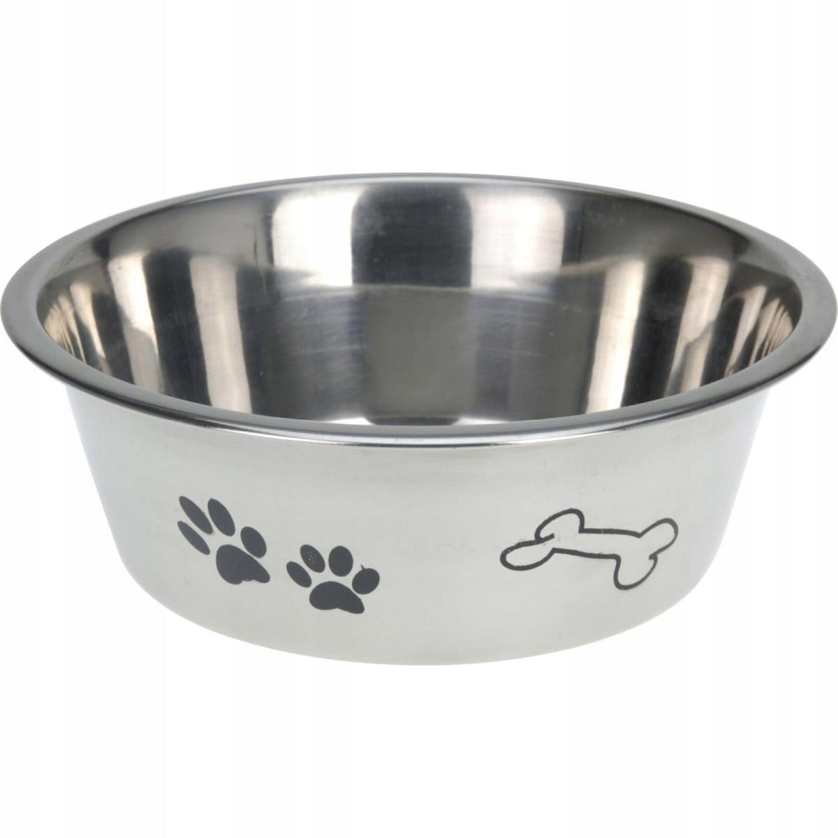 Dog and Cat Bowl Stainless Steel Diameter 24cm Dogs Collection Color silver