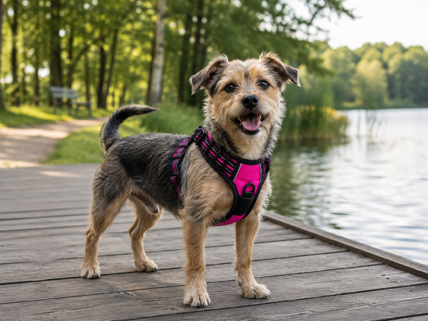 Dog and cat HARNESS PRESSURE-FREE pink GUARD S 33-60cm Maltese York Kind walking harness