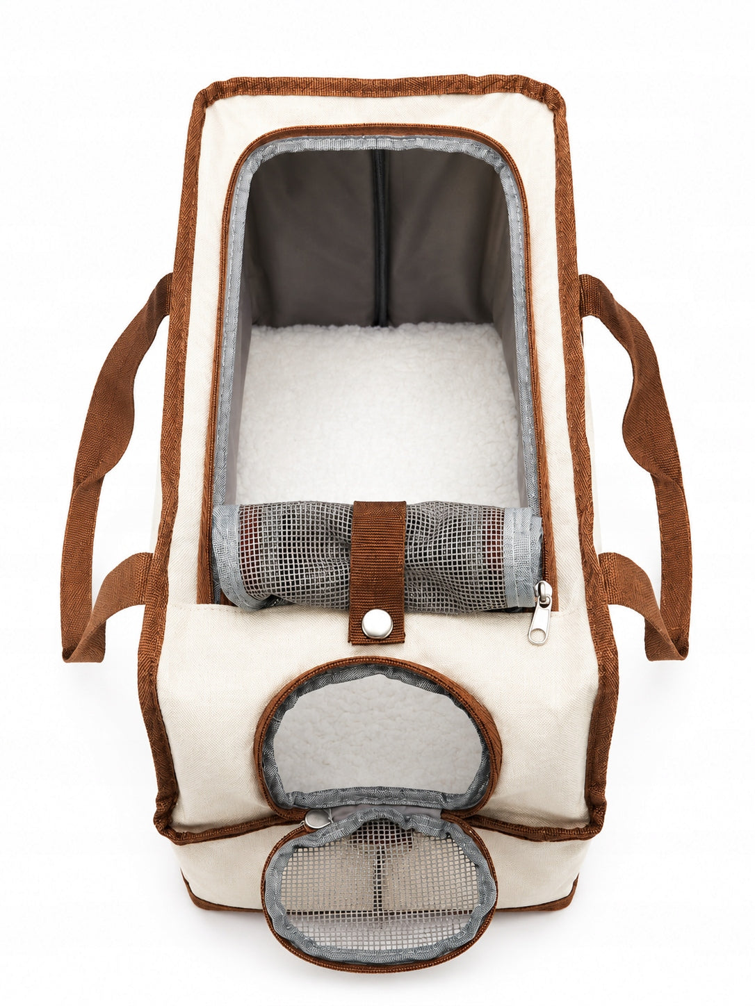 Dog bag transporter beige travel carrier small dog mesh Trade name Beżowo-brązowa bawełniana na ramię z wentylacją klasyczna stylowa kota yorka maltańczyka chihuahua