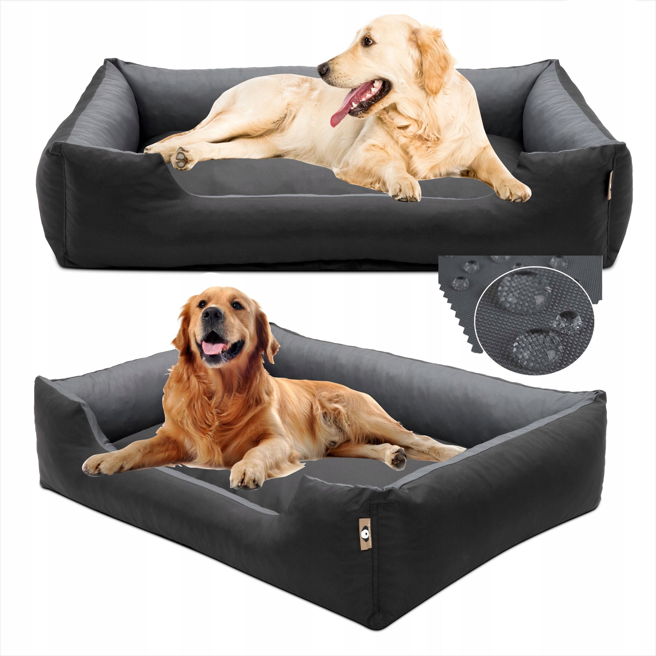 Dog bed 100x75 XXL sofa bed removable cover BLACK+GRAPHITE