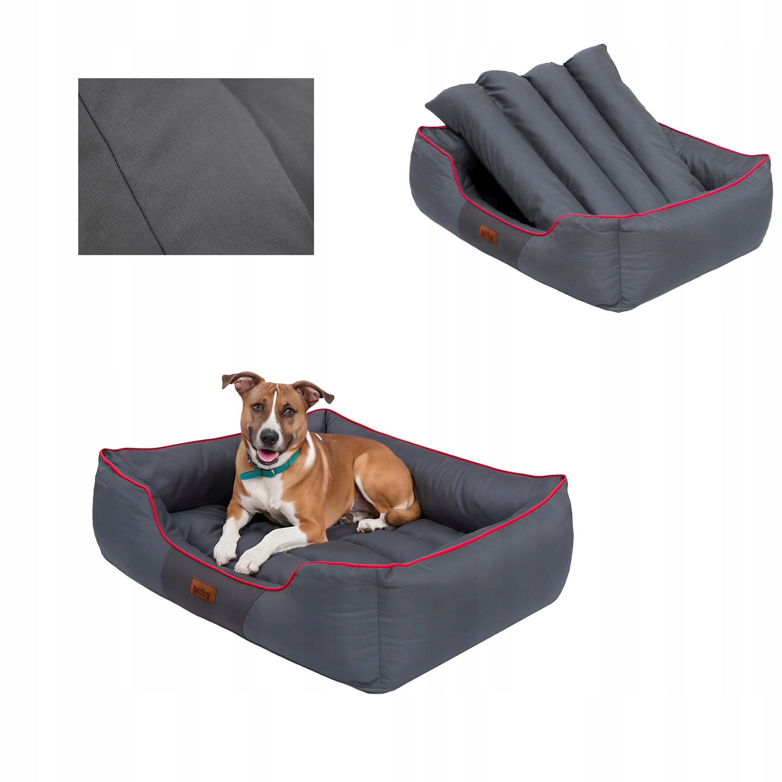 Dog bed 85x65 cm – dog bed, waterproof grey bed