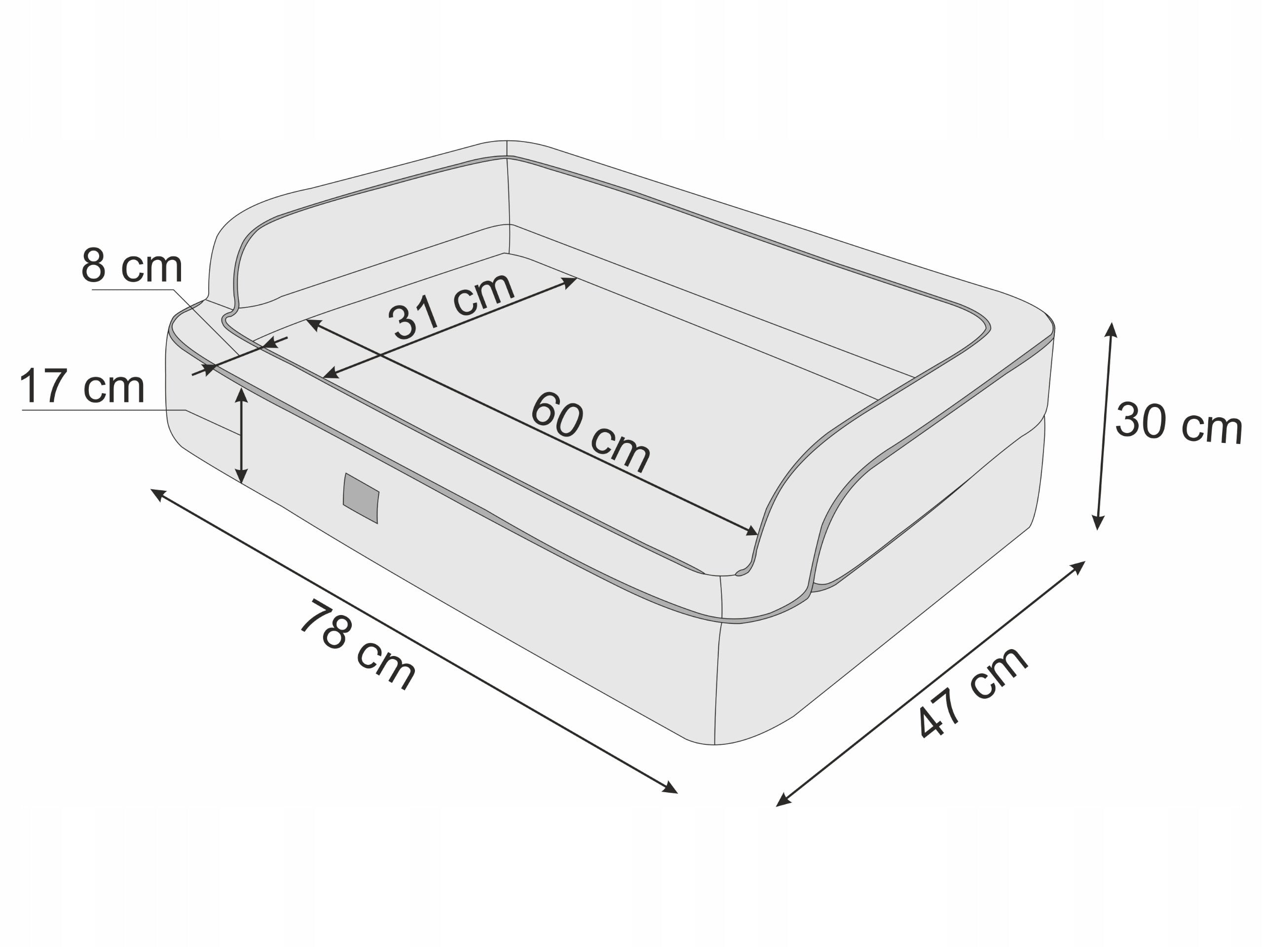 Dog bed Couch bed mattress with removable pillow L 80x50cm Color gray