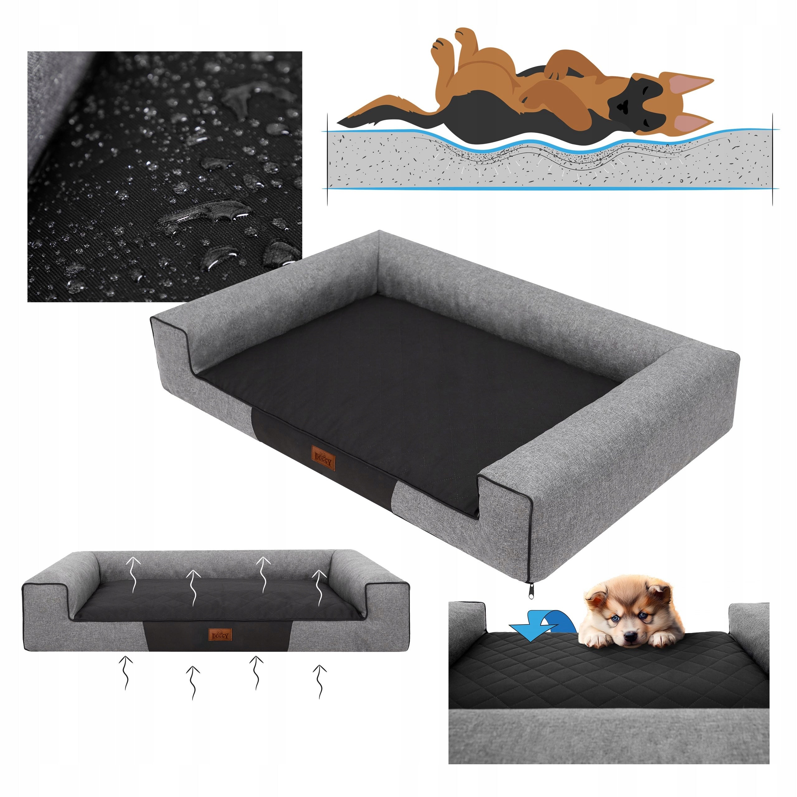 Dog bed, bedding dog mattress, removable pillow 100x65cm Manufacturer code XL VICCSE12