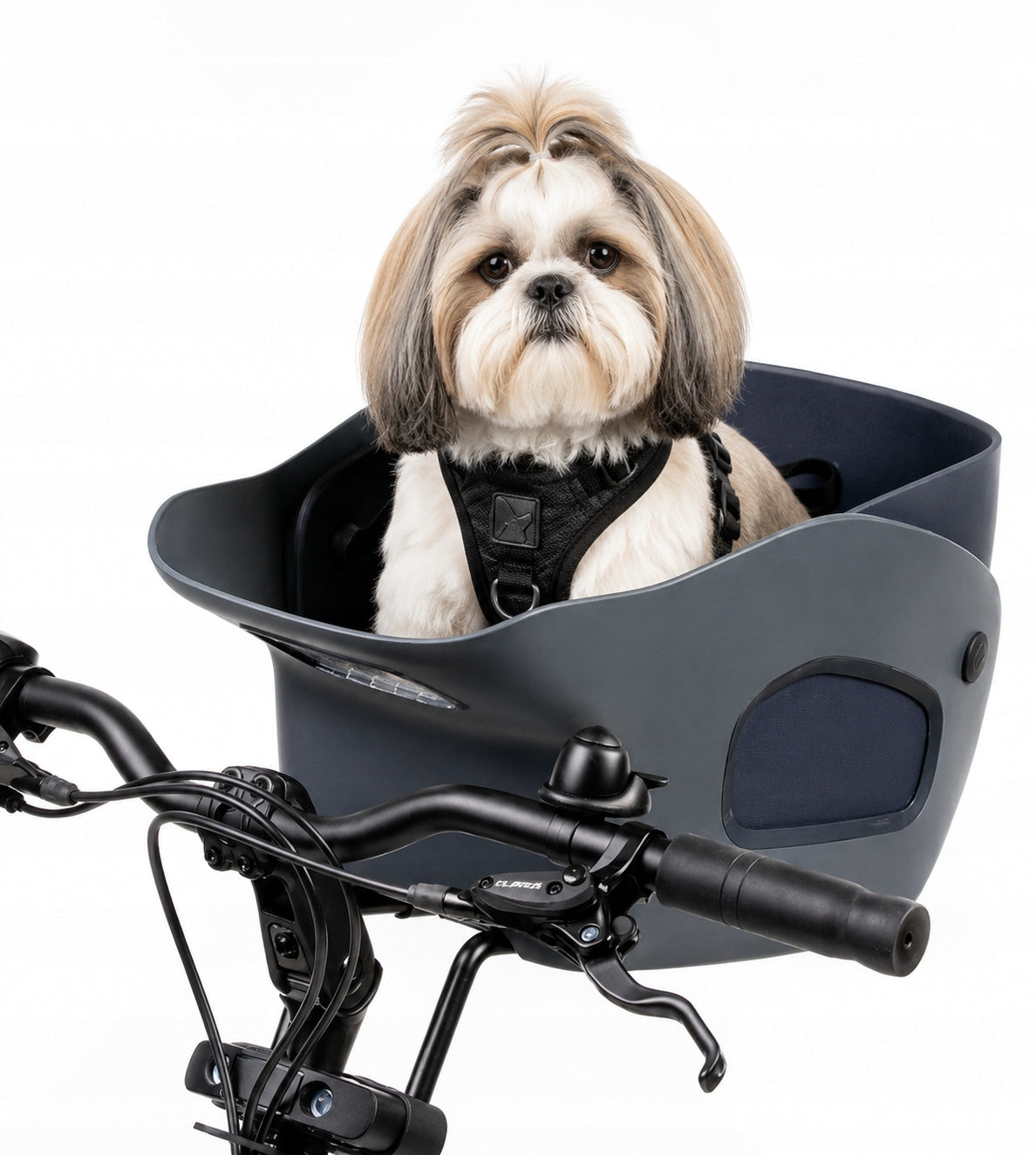 Dog bicycle basket transporter bicycle handlebar basket KVISP grey S