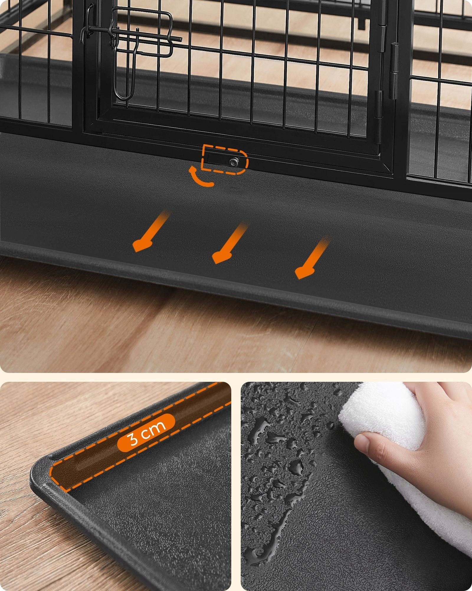 Dog cage 122x74,5x80,5 cm black Trade name Feandrea by Songimcs