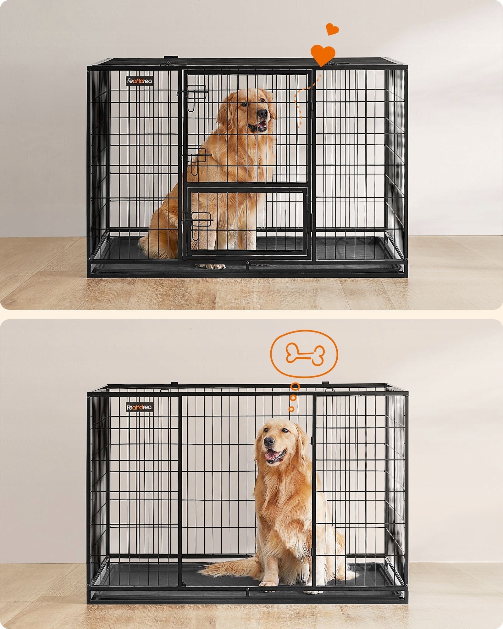Dog cage 122x74,5x80,5 cm black
