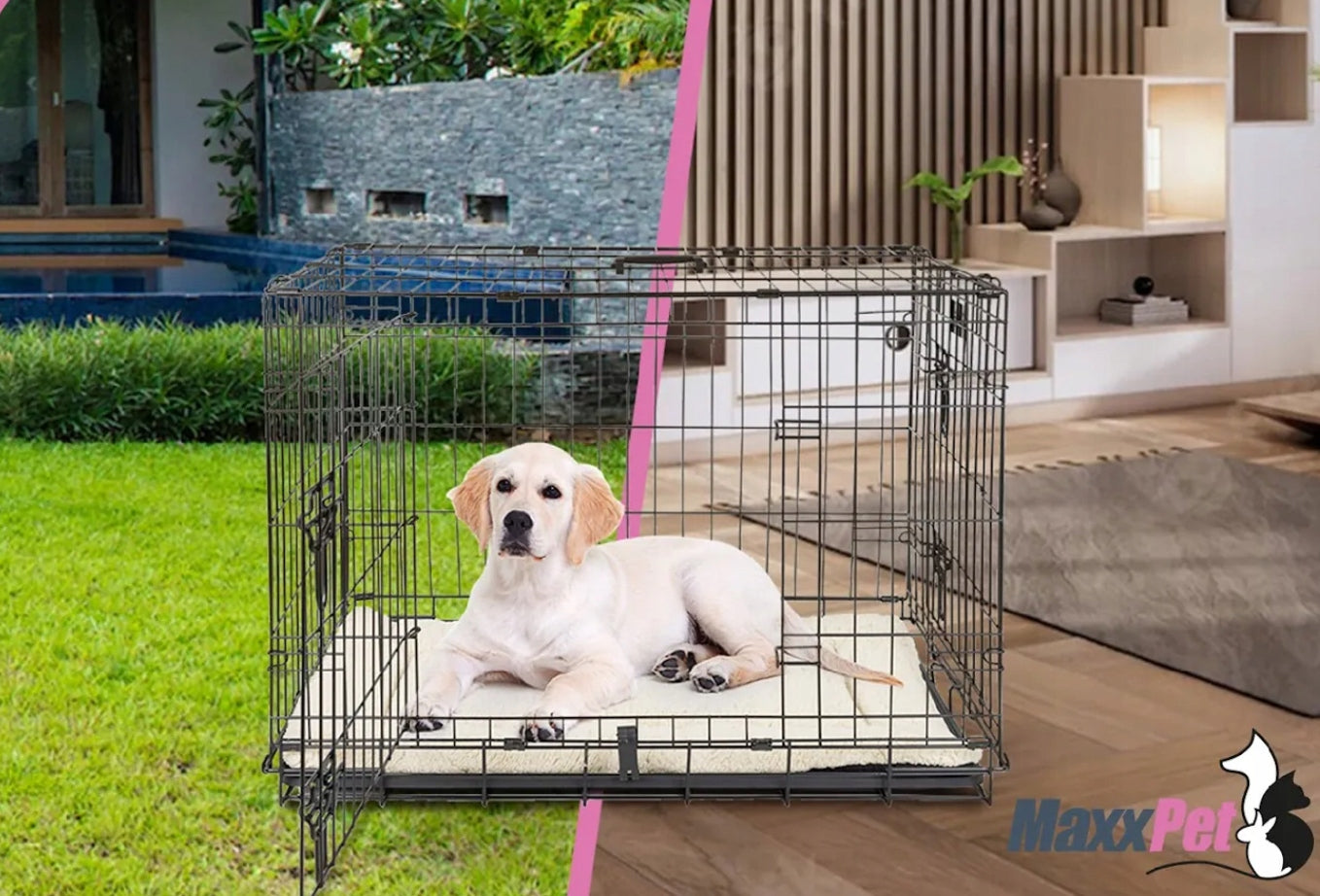 Dog cage 91x57x64 cm metal 2 doors folding transporter+Blanket Kind cage