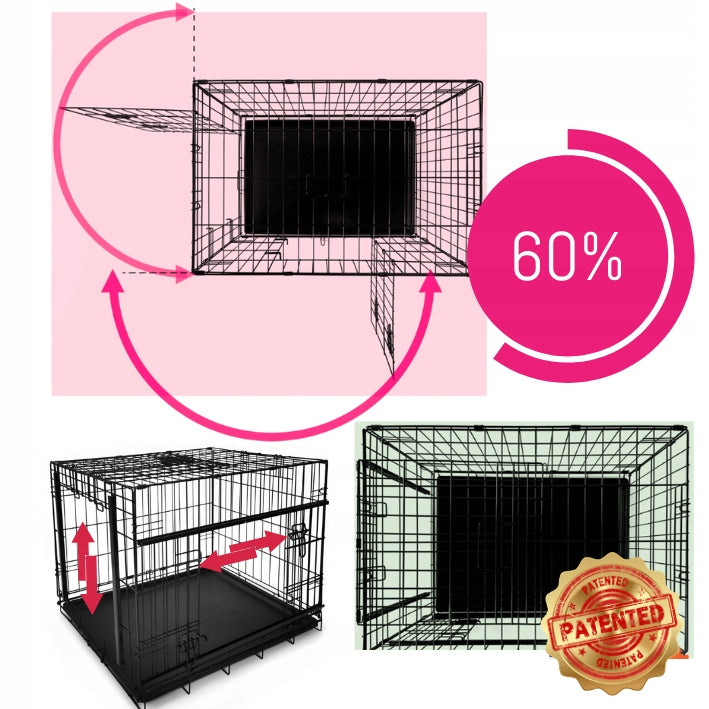 Dog cage with cover and bed set 3el SLIDE 107 x 71x 79cm Product width 71 cm