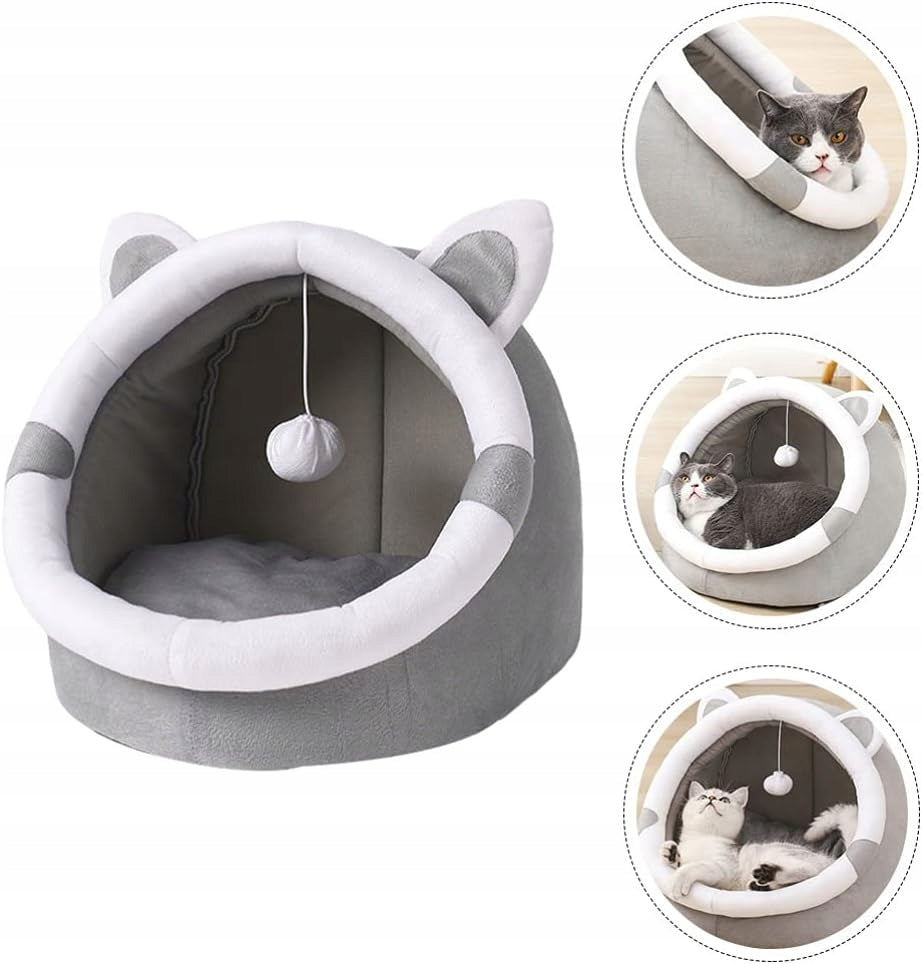 Dog cat bed cottage booth plush soft with pillow and toy Manufacturer code PA0241
