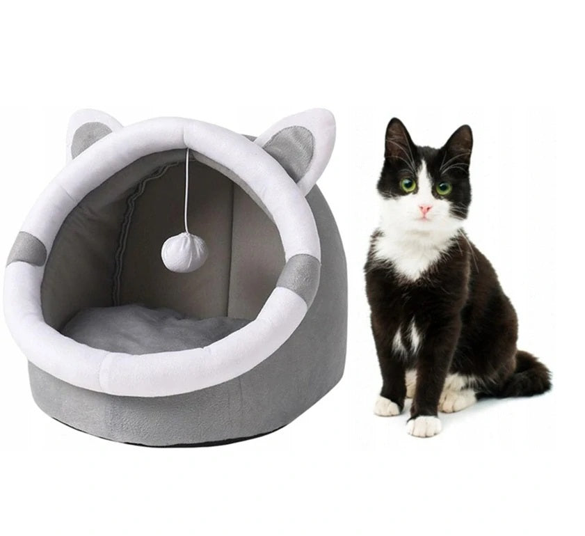 Dog cat bed cottage booth plush soft with pillow and toy Trade name PA0241 LEGOWISKO DLA KOTA