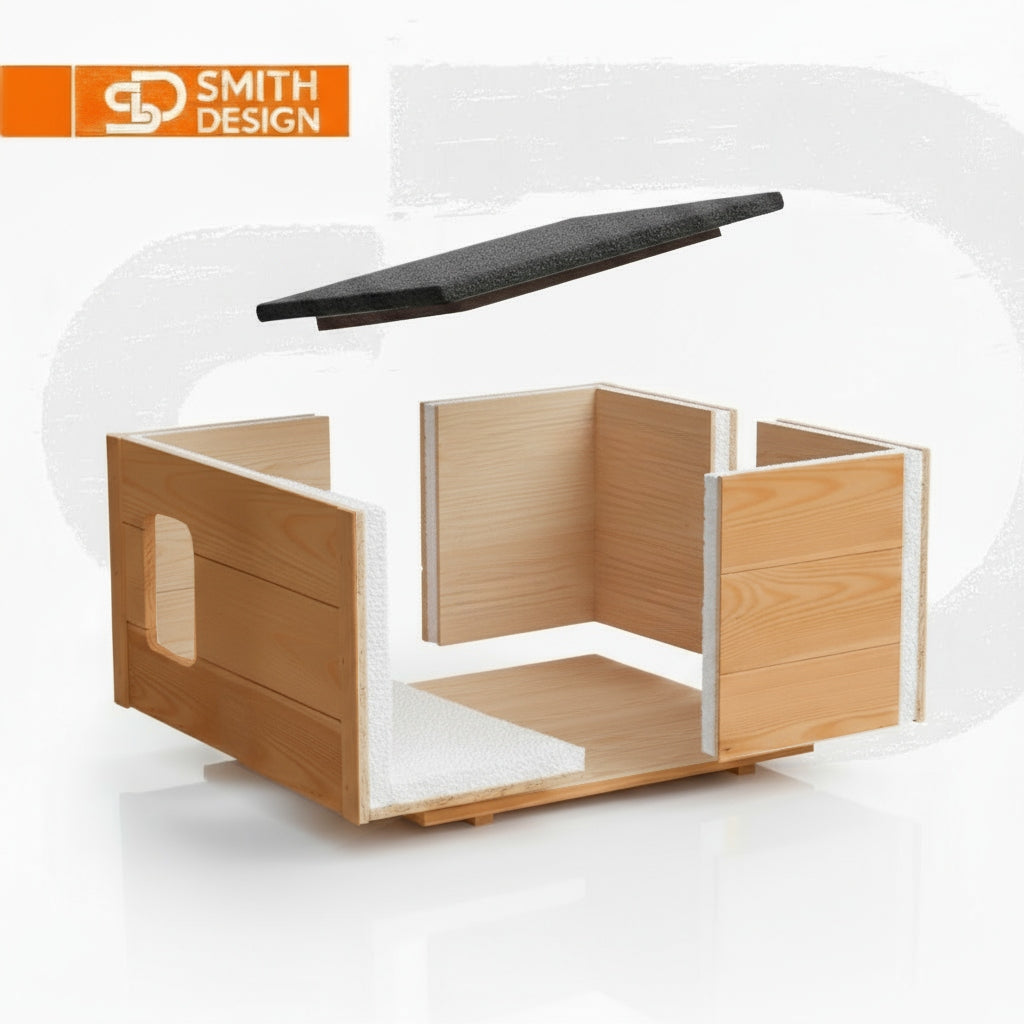 Dog cat kennel all INSULATED, folded, ready to move in Manufacturer code tik-boczny