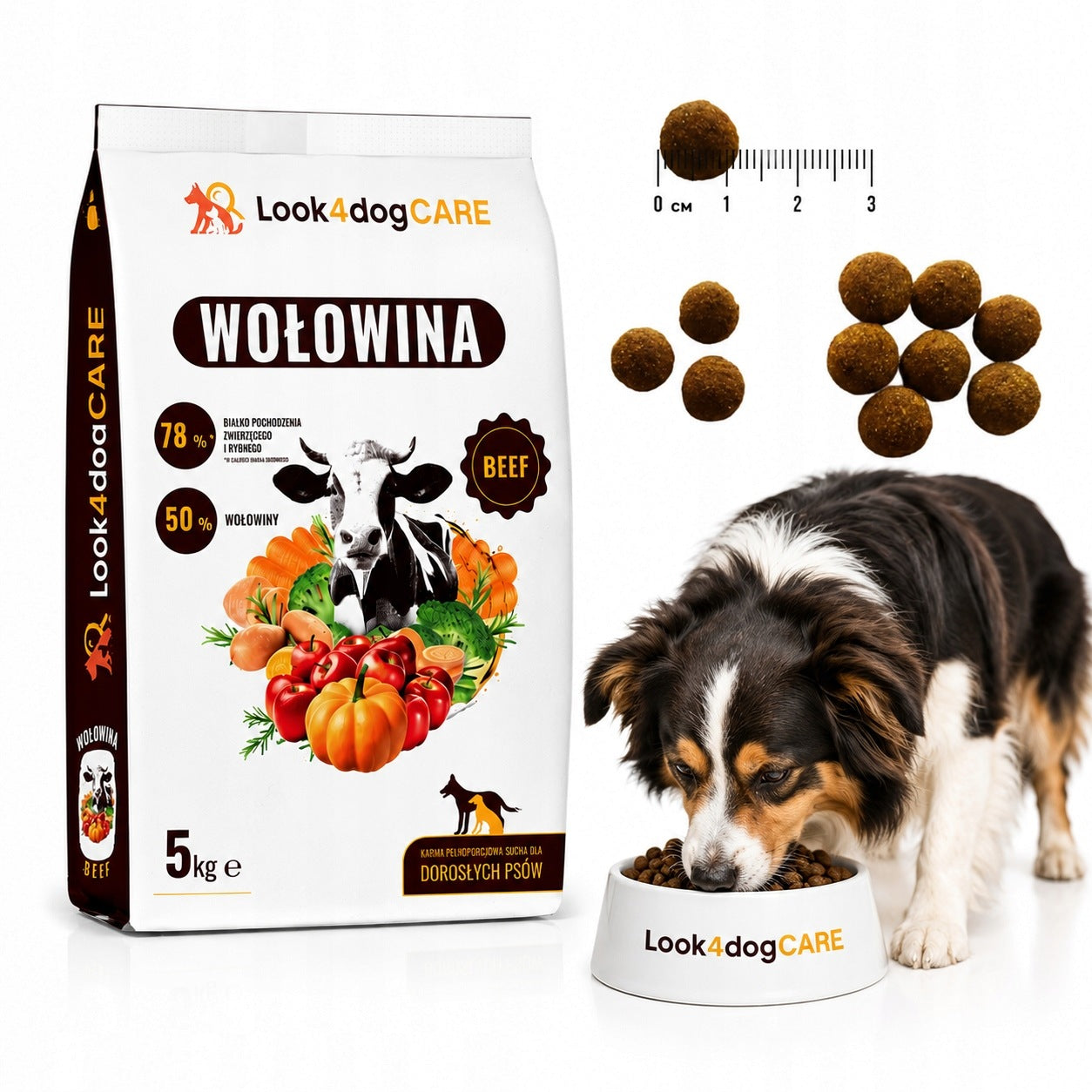 Dog food Look4dog CARE beef super taste without poultry cereals 5 kg Manufacturer code Look4dog CARE