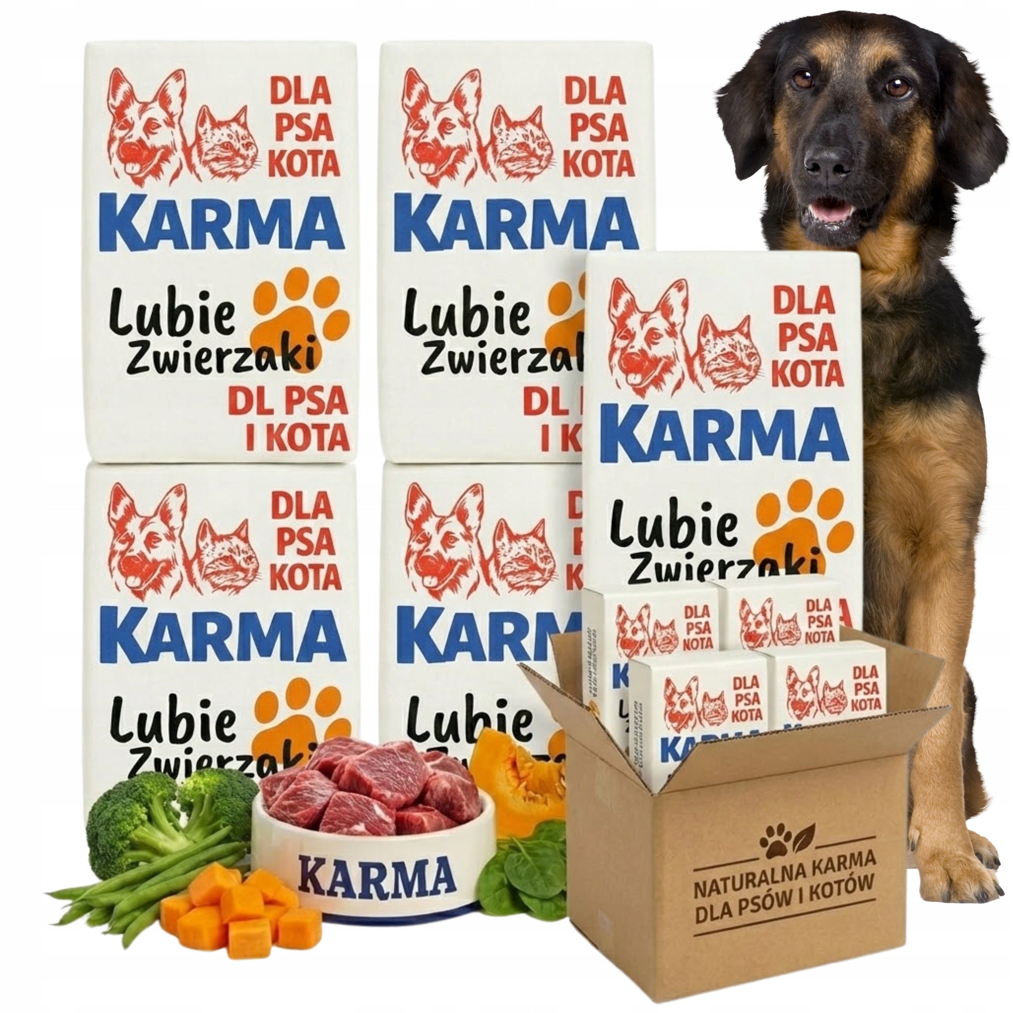 Dog food wet meat raw frozen poultry carcass vitamin BARF 10kg