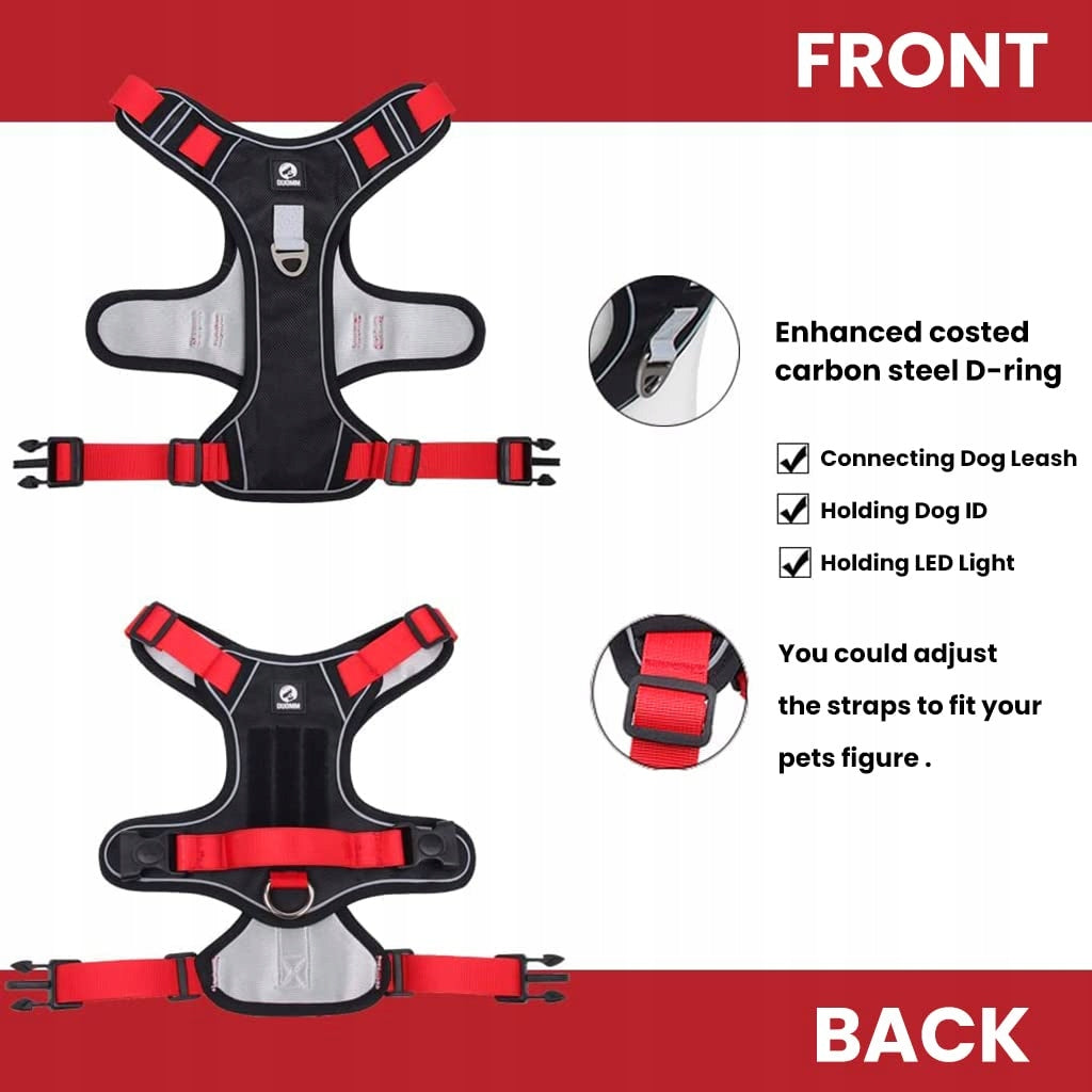 Dog harness+1.5M Dog Leash ,No Pull,Adjustable Reflective Oxford,SIZE:L Manufacturer code KK-05