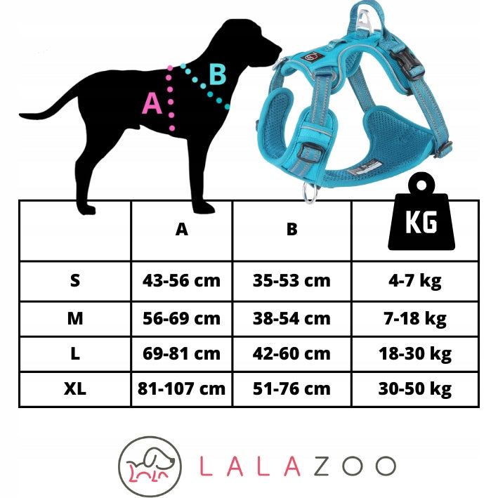 Dog harness MONTANA guard STRONG solid PREMIUM Lalazoo black XL Manufacturer code 5903857449921