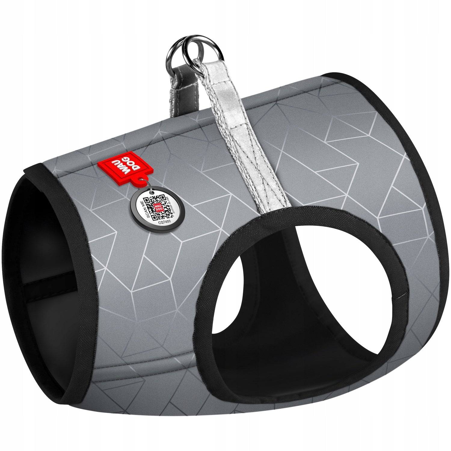 Dog harness soft, reflective, with QR passport, ergonomic, XXS(XS2)
