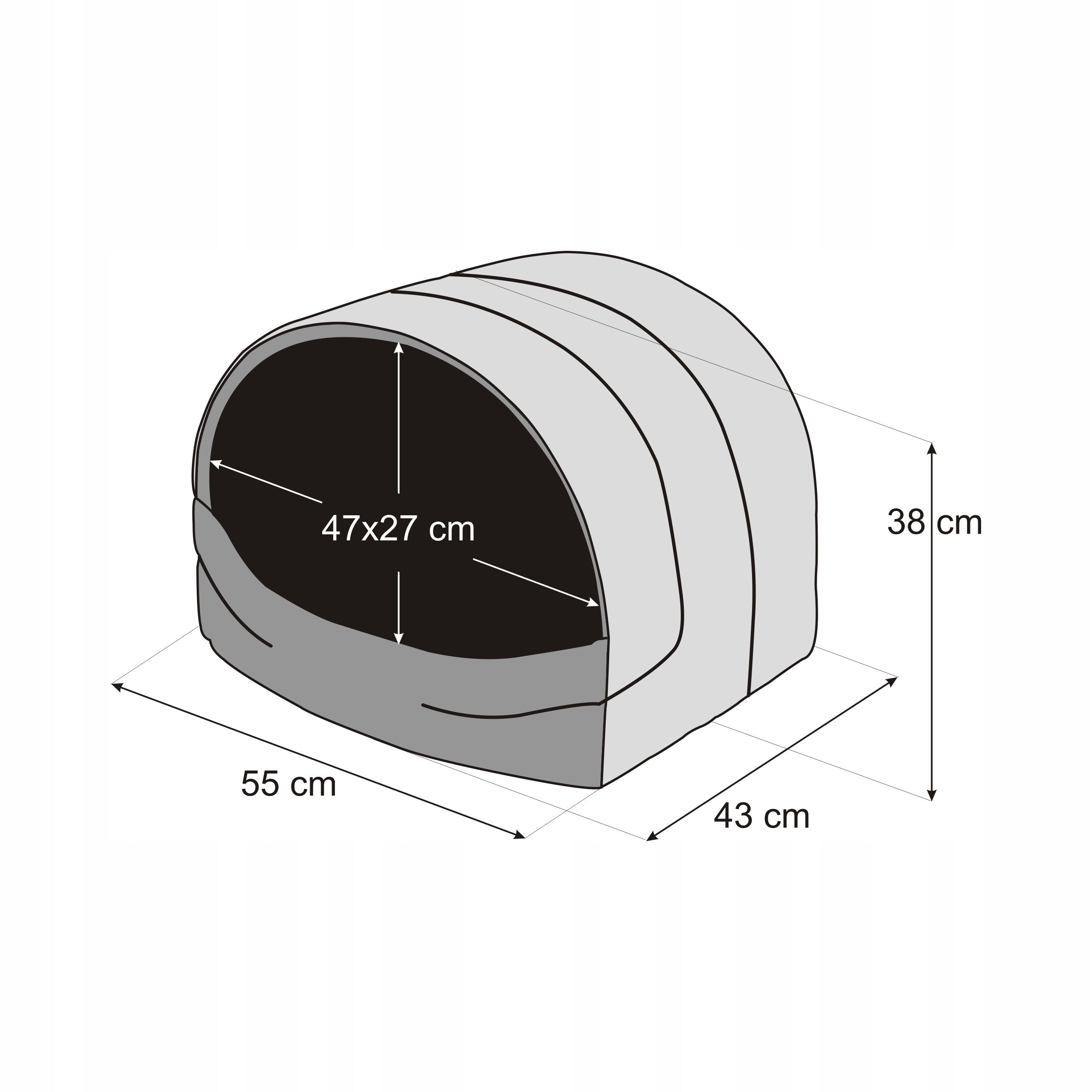 Dog kennel – booth bed playpen cushion small dog R3 - 55x43x38 cm Manufacturer code R3 BUSCWL5