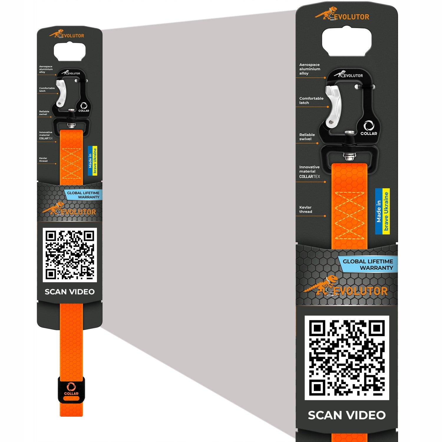 Dog leash EVOLUTOR Strongest waterproof 120 cm 25 mm orange Trade name Smycz dla psa EVOLUTOR