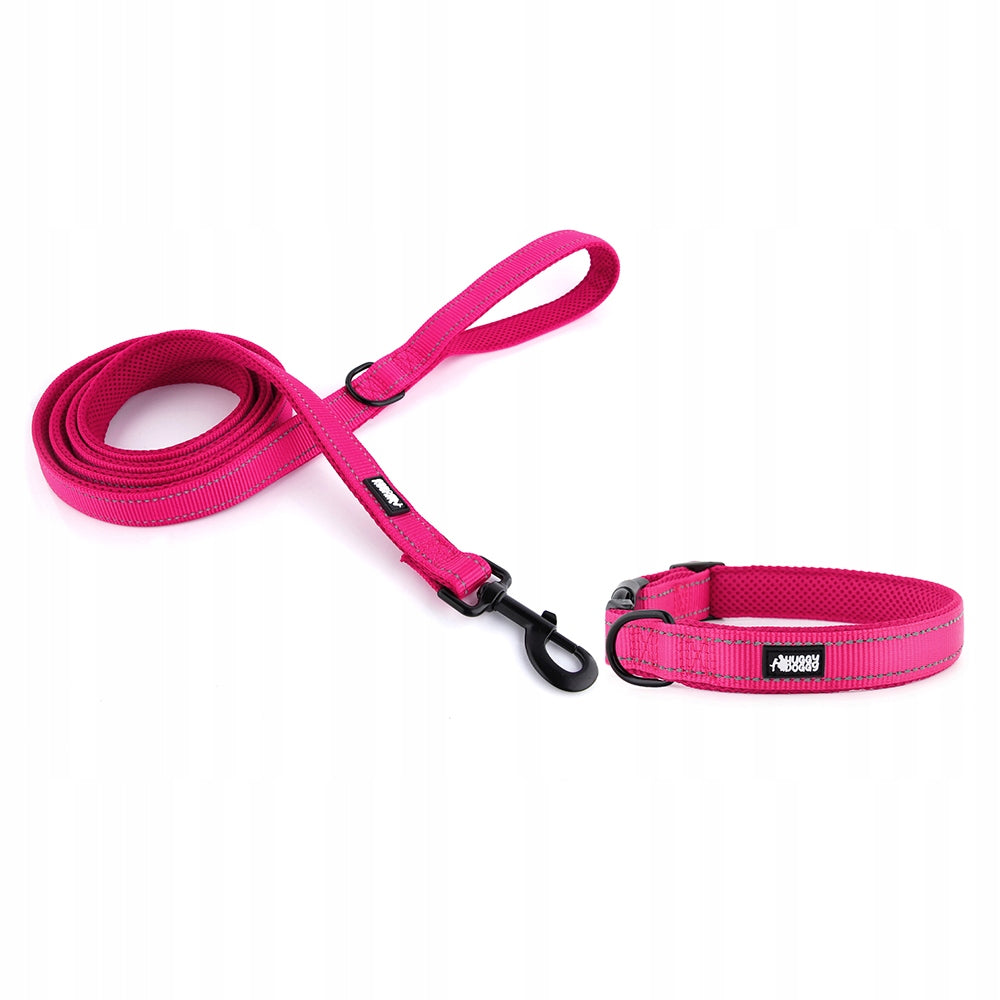 Dog leash female pink reflective 2 meter 2m walking HUGGY DOGGY M Brand HUGGY DOGGY