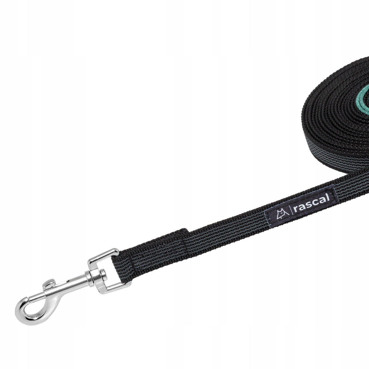 Dog leash rubberized training cord 3m black | RASCAL Brand Rascal