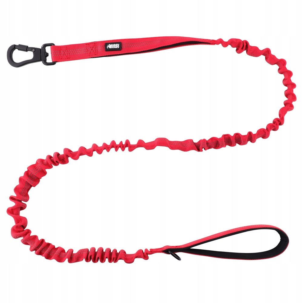 Dog leash with shock absorber red strong bungee HUGGY DOGGY Alpha L Manufacturer code Smycz z amortyzatorem dla psa - bungee