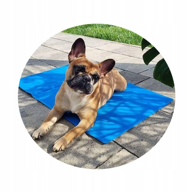 Dog mat Cooling mat gel shades of blue 110 cm x 70 cm Product width 75 cm