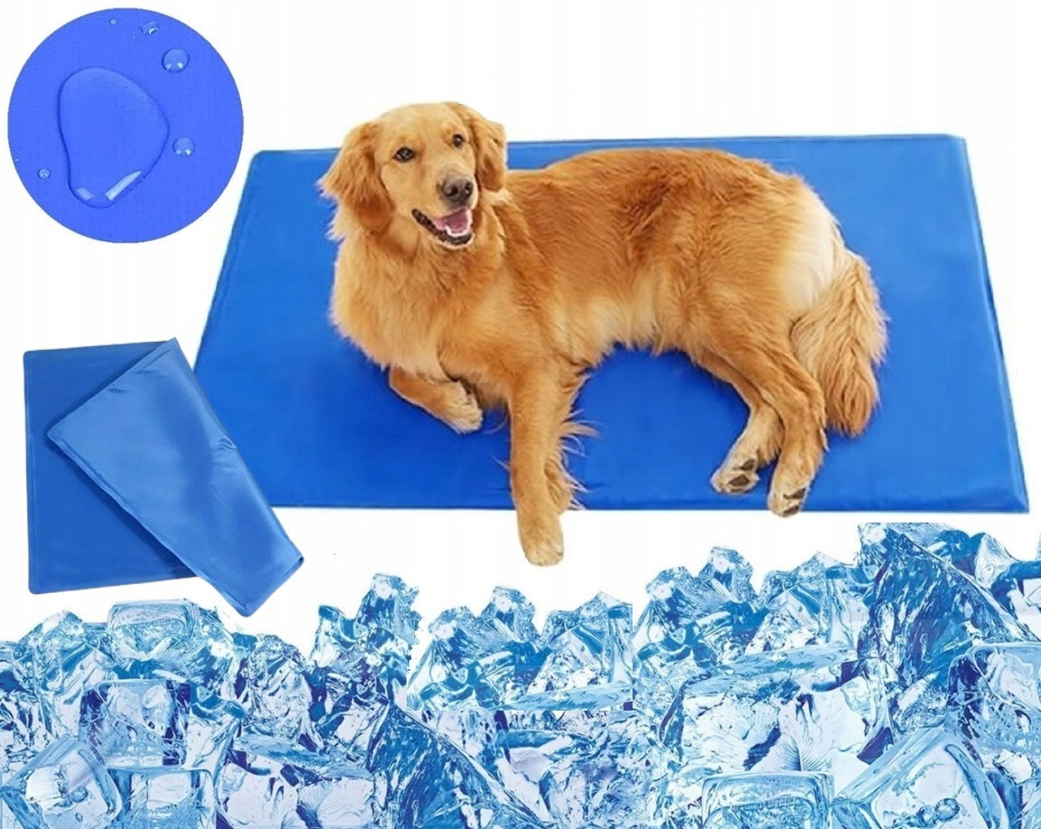 Dog mat Cooling mat gel shades of blue 110 cm x 70 cm