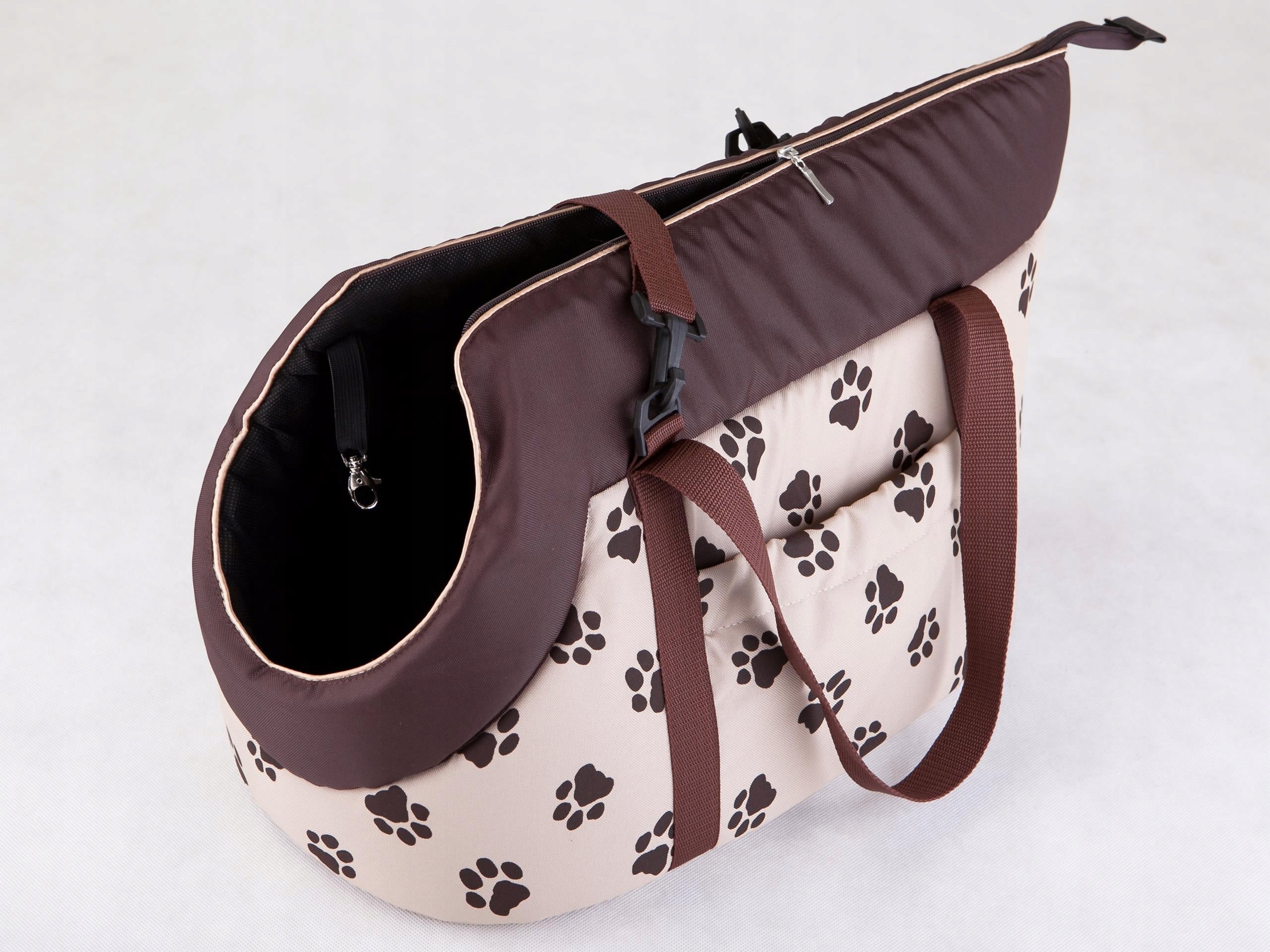 Dog or cat bag small Carrier Transporter Doggy for dog R1 36x20 cm Trade name Torba transportowa Doggy beżowa w łapki