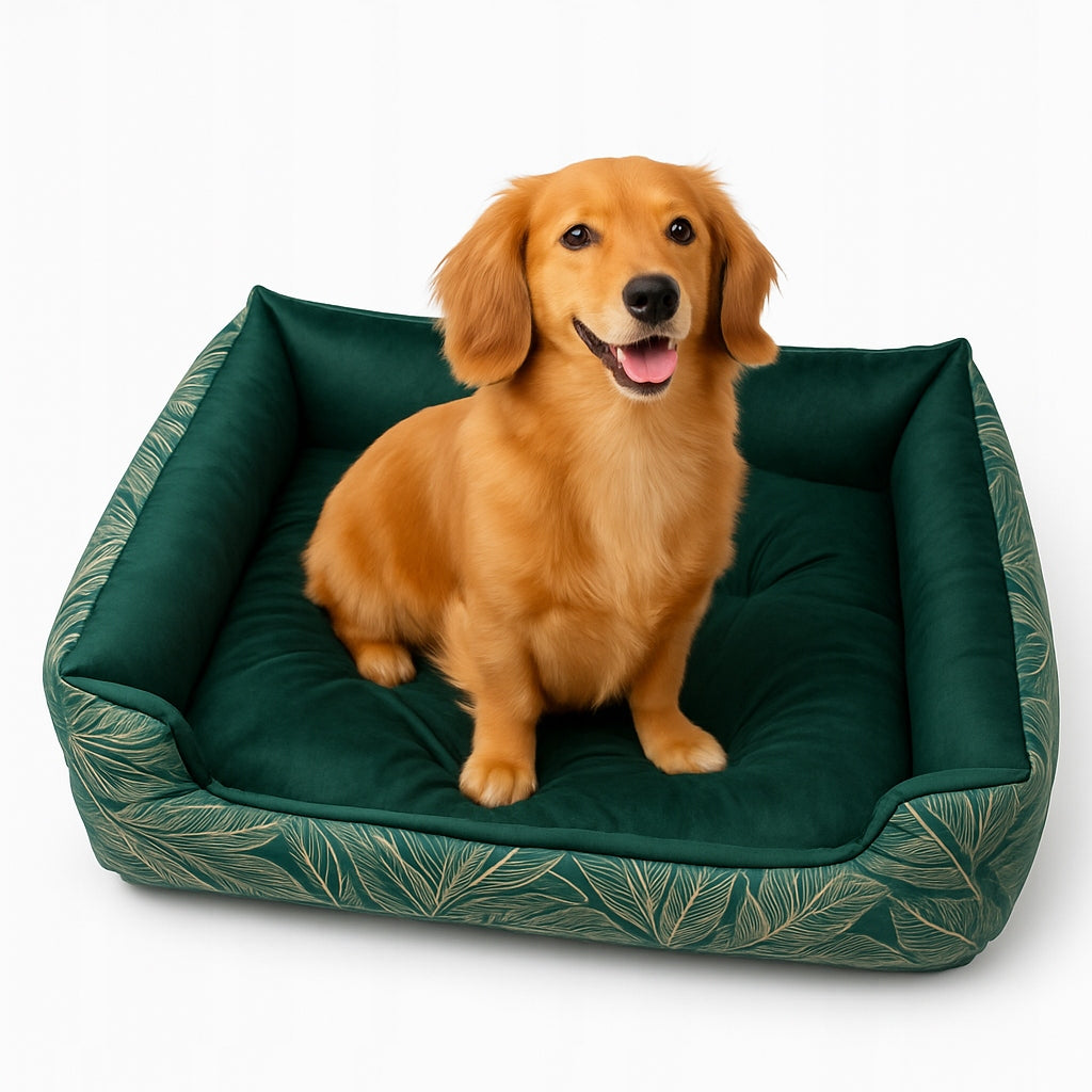 Dog or cat bed M 50x65cm waterproof couch with velour green Manufacturer code KZ