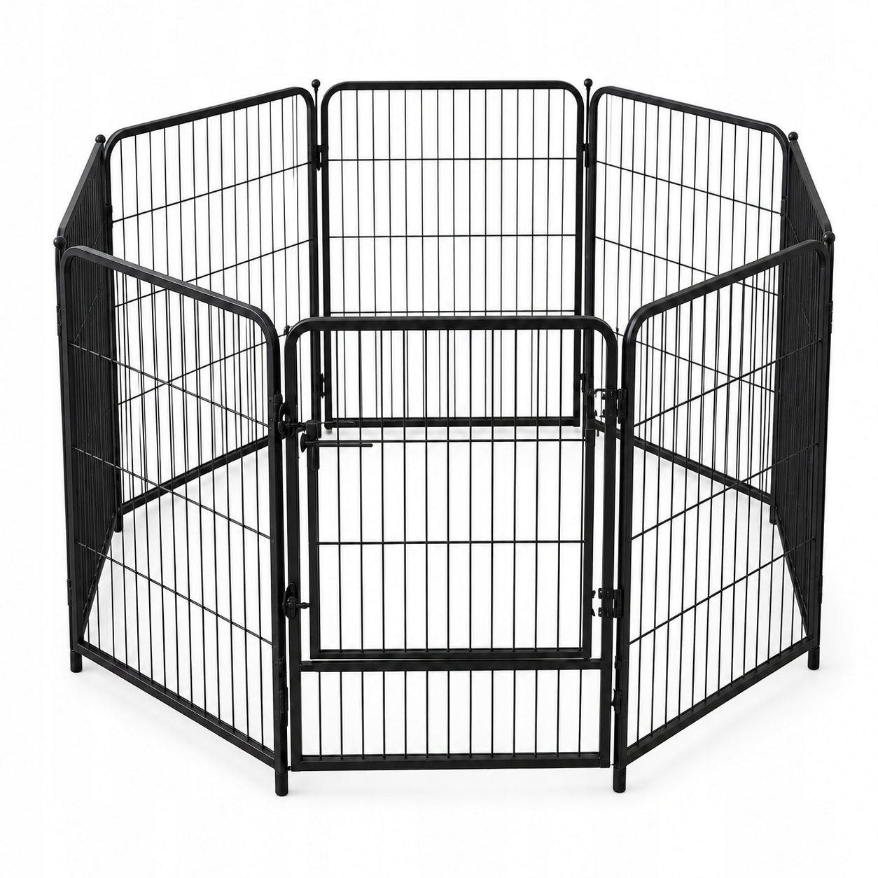 Dog playpen 8 metal panels catwalk black
