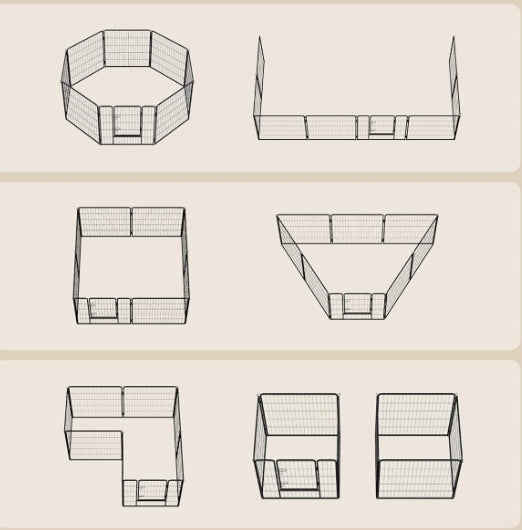 Dog playpen puppy enclosure metal Feandrea 8 panels 60 x 146 x 60 cm Brand Feandrea