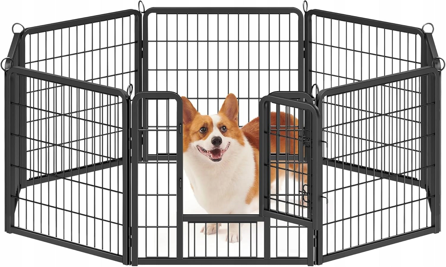 Dog playpen puppy enclosure metal Feandrea 8 panels 60 x 146 x 60 cm