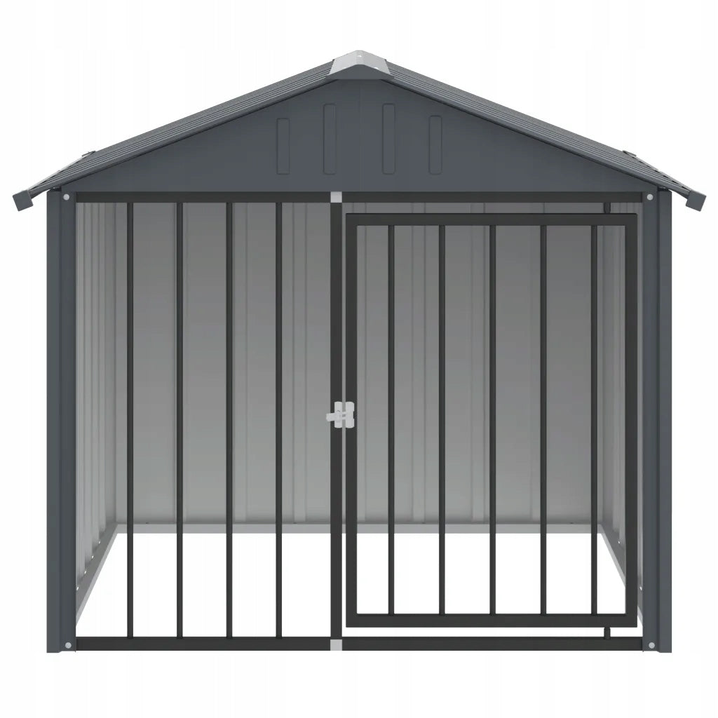 Dog playpen with roof and doors, galvanized steel, 117x103x102 cm Brand no brand