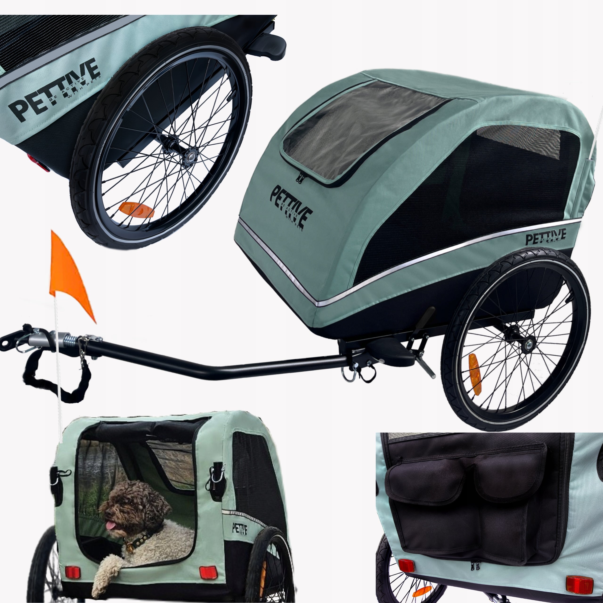 Dog trailer up to 40 kg, PETRIVE cat bicycle trailer EU standard