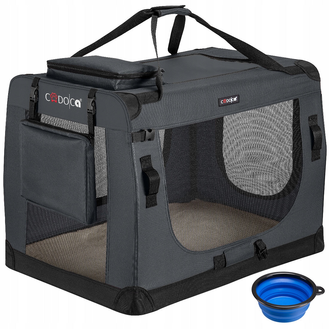 Dog transporter Cadoca grey M 60 cm x 42 cm 44 cm Size M