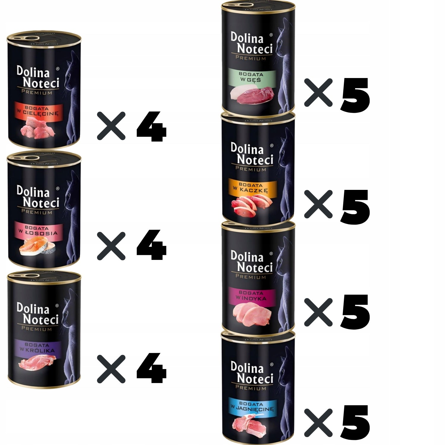 Dolina Noteci Premium wet cat food 32x400 g mix of grain-free flavors Packaging status original