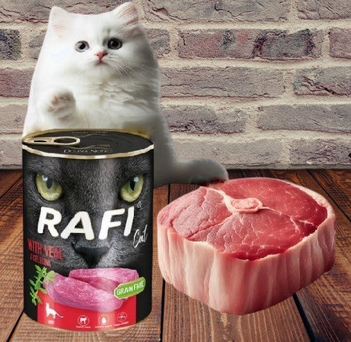 Dolina Noteci RAFI Cat 400g with Veal Wet Cat Food Brand Rafi