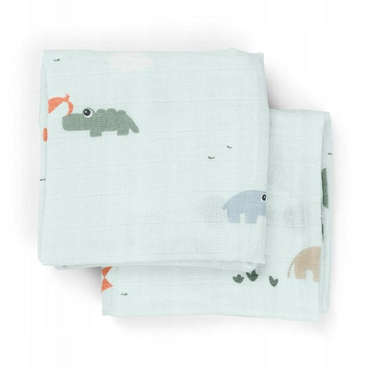 Done by Deer Cotton Diapers 65x65cm 2pcs Playground Blue Brand Done By Deer