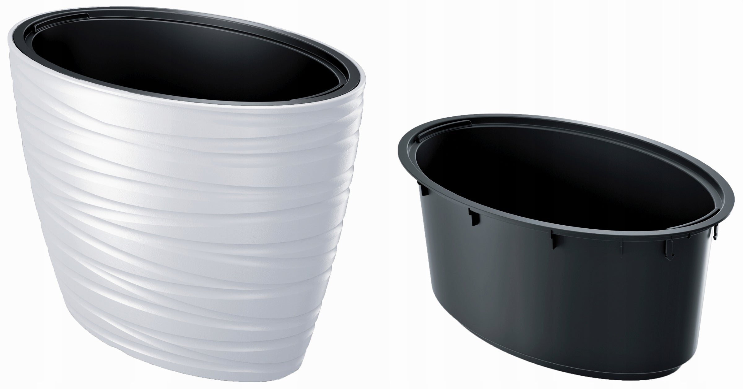 Gėlių vazonas Prosperplast Maze DBMZE600-S449, baltas