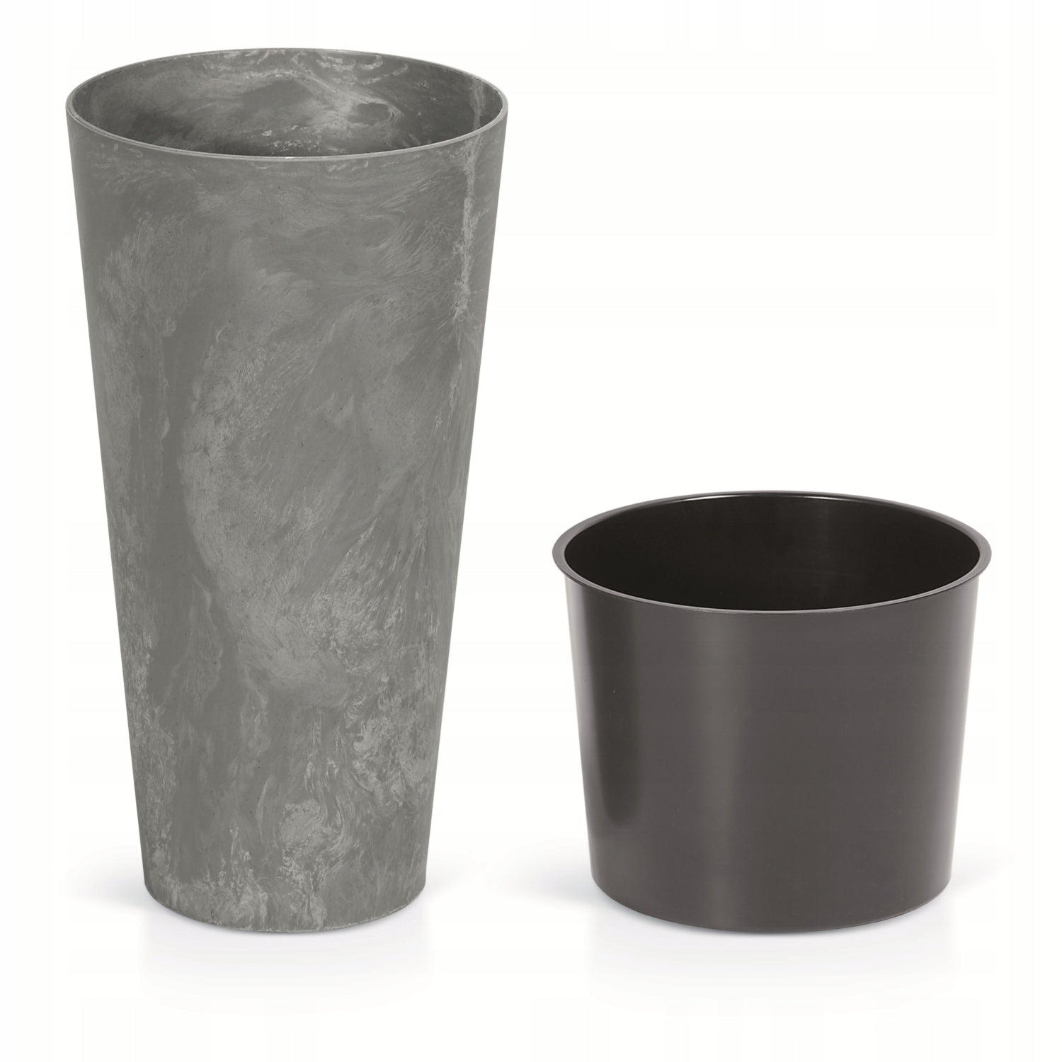 Vazonas Prosperplast Tubus Slim Beton Effect DTUS300E-425U, pilkas