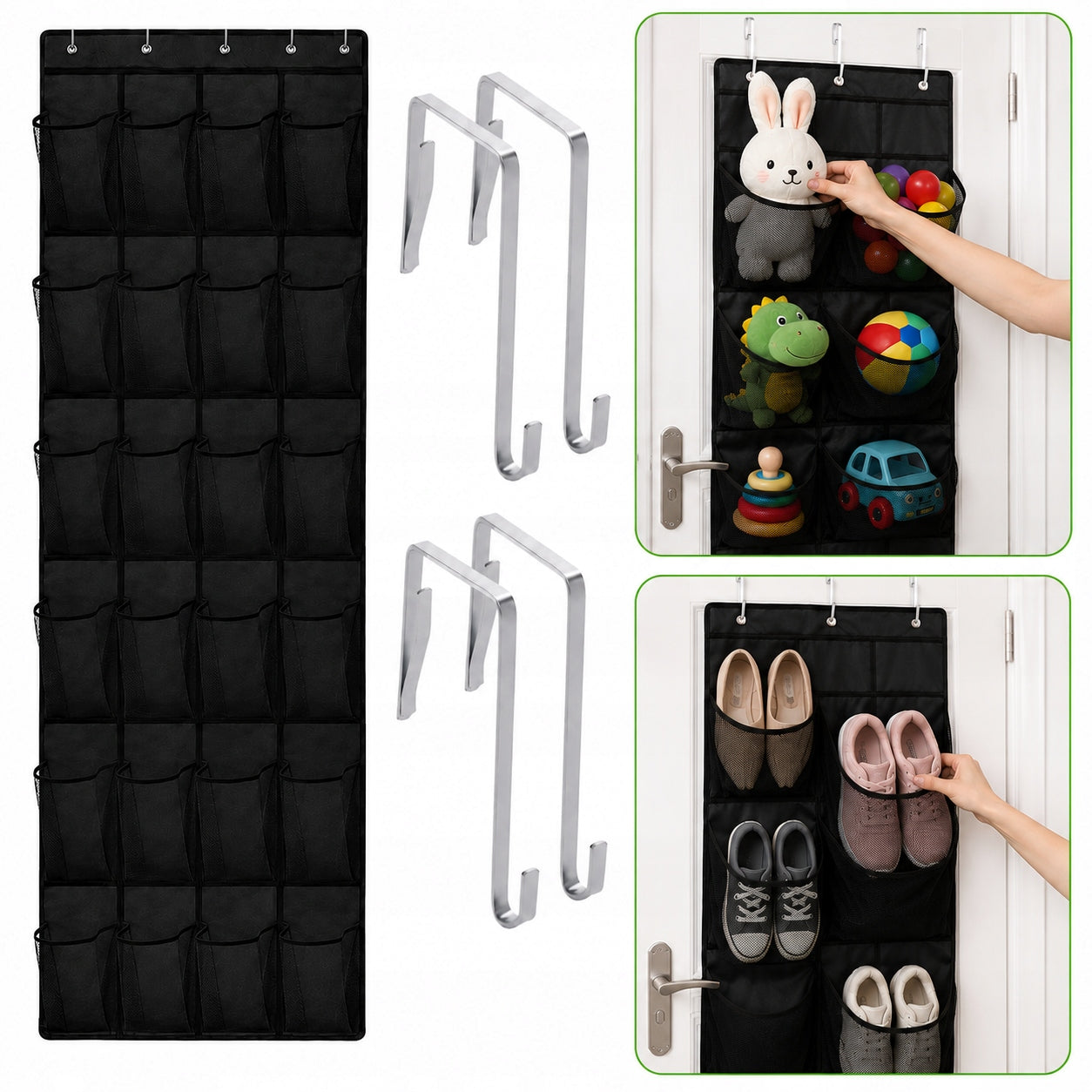 Door Hanging Organizer with 24 Pockets-for Shoes Toys Chemistry ORGANIO Packaging status original