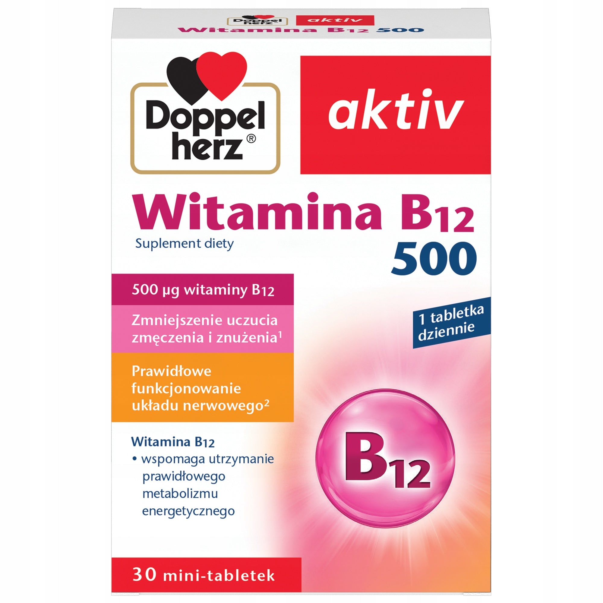 Doppelherz aktiv Vitamin B12 500 30 tablets