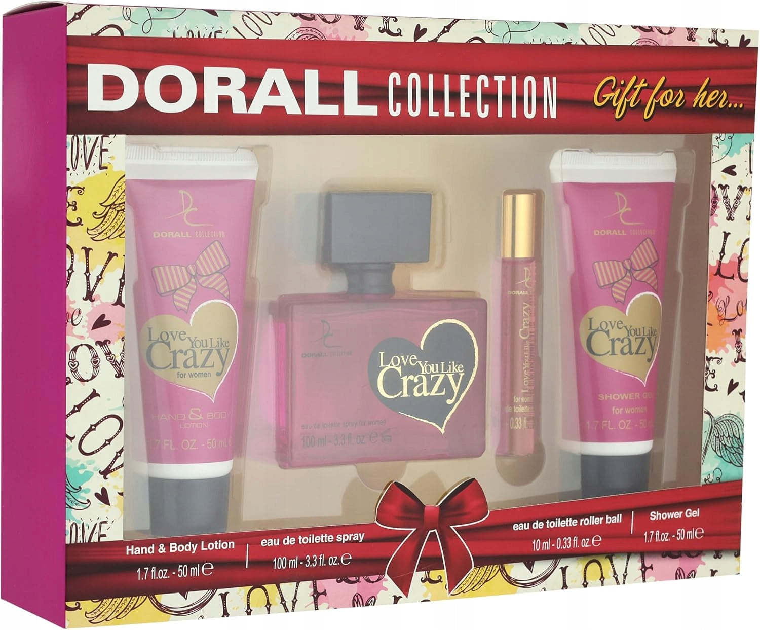 Dorall Collection Love You Like Crazy Gift Set in 4el Box. Brand Dorall Collection