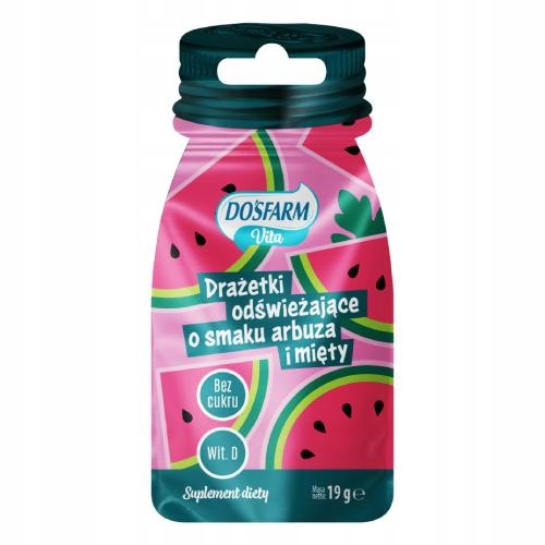 Dosfarm Vita Refreshing dragees with watermelon and mint flavor without sugar 19 g