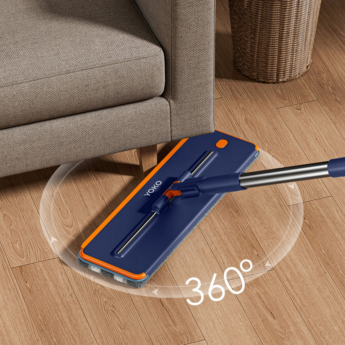 Double Chamber Flat Mop YOKO TwinMop Pro Dirty Water Separation + 2 Cartridges Packaging status original