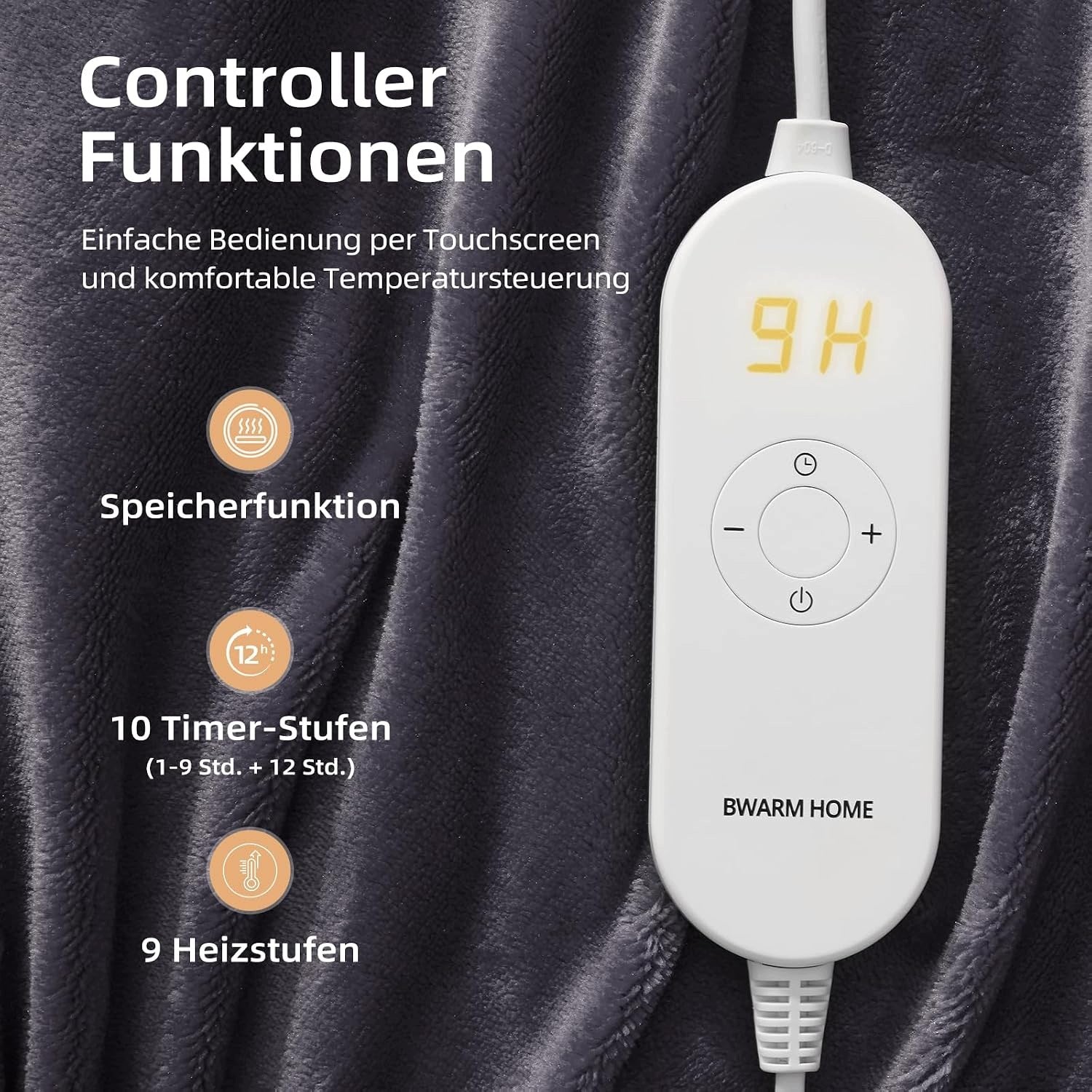 Double Electric Blanket 180 x 130 cm 9 Modes Pilot Medical device no