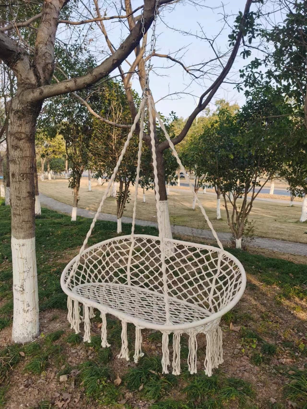 Double Garden Swing 240kg Hanging Armchair Hammock Stork Nest BOHO Kind hanging