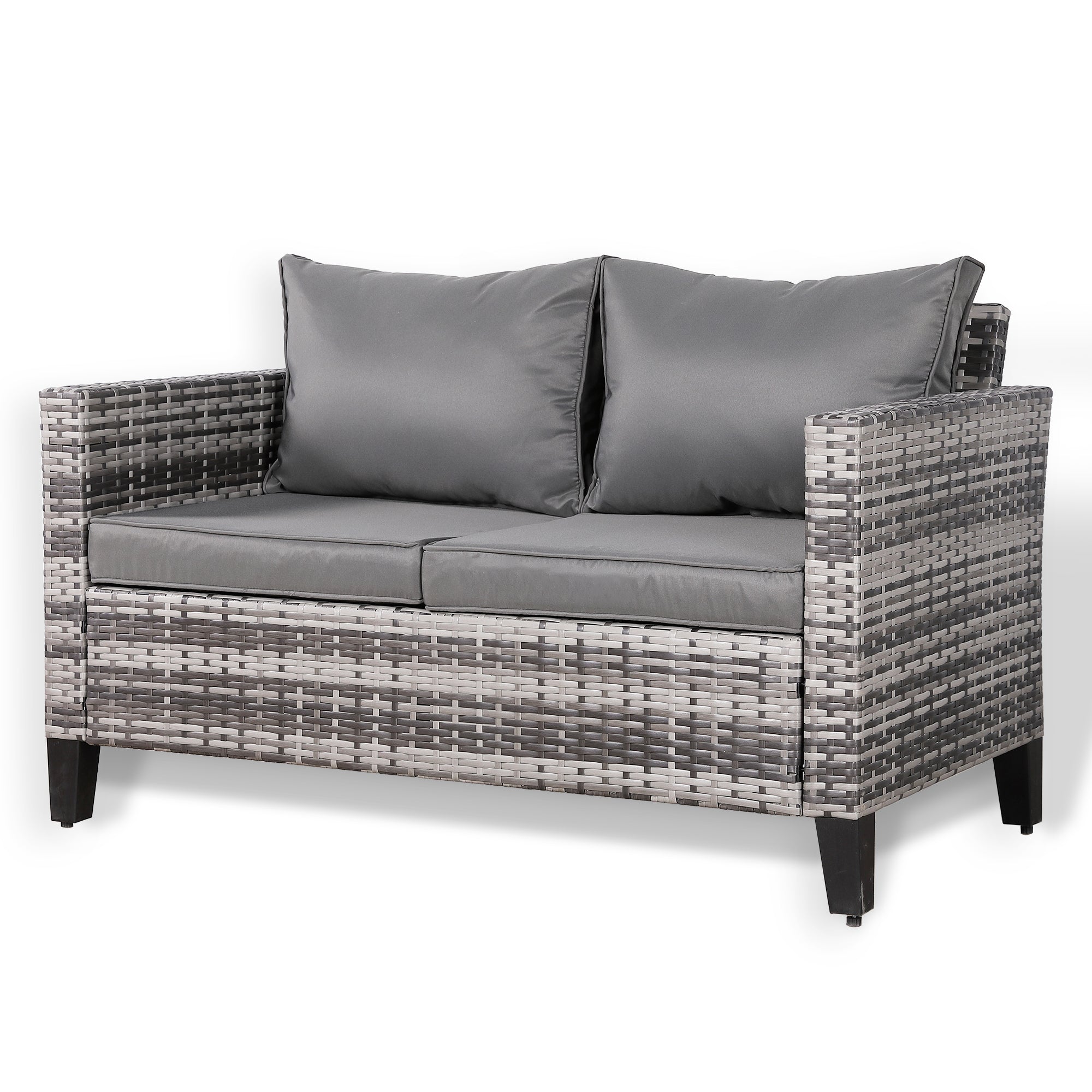 Double Grey Rattan Sofa Main material synthetic rattan